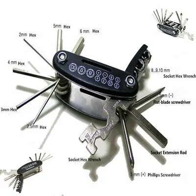 Multifunction Repair Tool Allen Key Hex Socket Wrench For Motorcycle Accessories • $17.77
