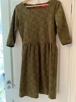 Ness - Moss Green Jacquard Dress • £10