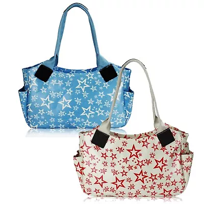 £19.95 • Buy Womens Tote Star Handbag Designer Ladies Faux Patent Leather Style Bag