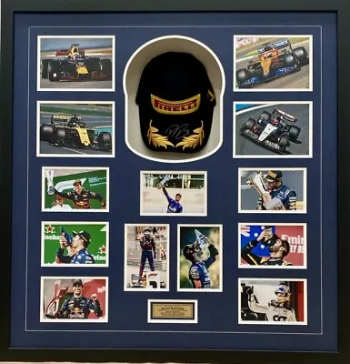 DANIEL RICCIARDO Signed Cap Pirelli Podium Career Photos FRAMED Buy Genuine COA • $999