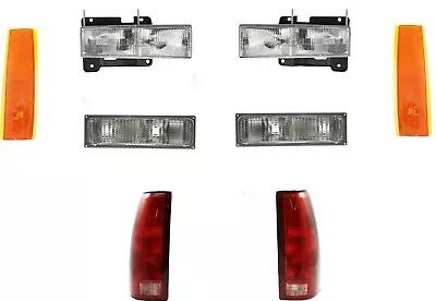 Headlights For GMC Truck 1990-1993 With Tail Lights Turn Signals Reflectors • $219.95