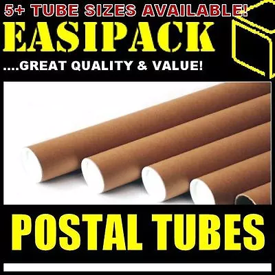 £8.95 • Buy 5 X A1 Postal Cardboard Poster Tubes 50.8 X 640mm (2  X 25 ) + End Caps