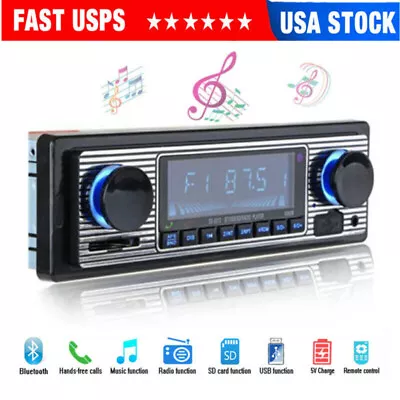 Bluetooth Car Stereo Radio In-dash MP3 Player Handsfree FM USB/SD/AUX W/ Remote • $26.87