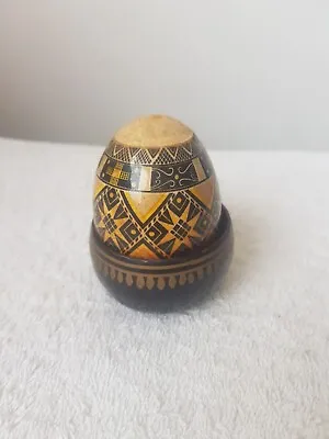 Home Decor Vintage Hand Painted Wood Red Celebration Decorative Easter Egg • $25.97