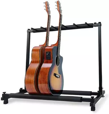 New 5 Guitar Stand Multiple 5 Display Rack Folding Padded Organizer • $24.58