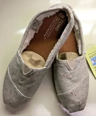$32.95 • Buy NWT!! Toms Classic Cream Speckled Wool W/Shearling (10008985) Slip-On Shoe 11M