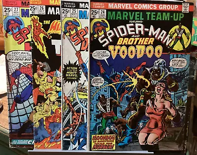 4 Comic Lot 1974 Marvel Team-up #24 25 26 27 Spider-man 1st Moondog Malicious • $12.99