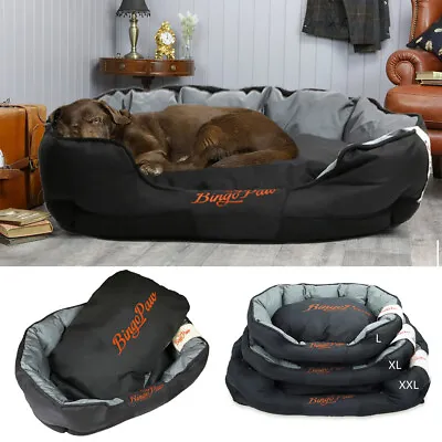 Luxury Extra Large Orthopedic Pet Sofa Dog Bed Raised Pillow Bolster Waterproof • $57.95