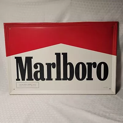 Vintage 1995 Metal Marlboro Sign - Philip Morris Inc - Tin Sign - Advertising • $75