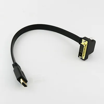 HDMI-compatible To DVI 24+1 Pin Right Angle Male Video Converter Flat Slim Cable • $6.49