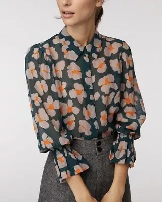 Lovely GORMAN “Petal Power” Silk Cotton Shirt Top * Size 14 • $125