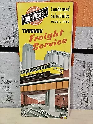 Vintage Chicago And Northwestern Railroad Schedule June 1 1960 • $6