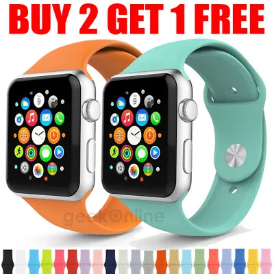 For Apple Watch IWatch Sports Band Strap Series 8 7 6 5 4 3 38/40/41/42/44/45mm • $4.75