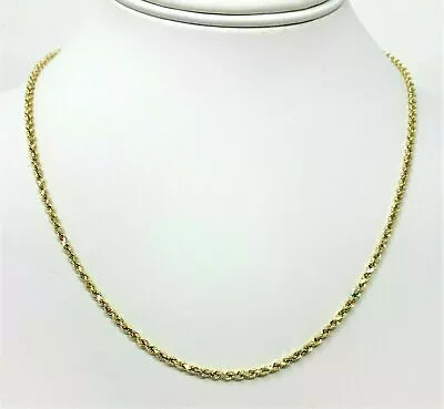 $102.99 • Buy 14K Solid Yellow Gold Necklace Rope Chain 14  16'' 18  20  22  24  26  30 