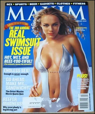 Feb 2002 Maxim Magazine Amanda Marcum Simone Muterthies Carla Campbell Ice Cube • $14.99