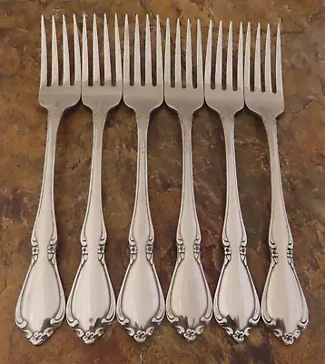 Oneida Chateau 6 Dinner Forks Oneidacraft Deluxe Stainless Flatware Lot M • $32.99