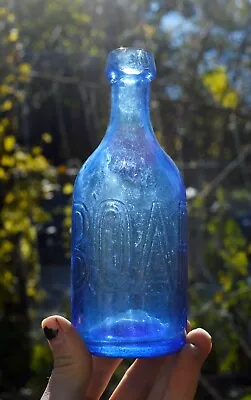 BLUE Iron Pontil Antique Blob Top Soda Bottle BOARDMAN NY • $285