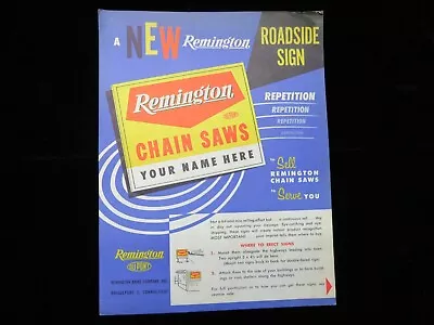 Vintage Paper Advertising Remington Chainsaw Roadside Sign Order Form Dupont • $9.18