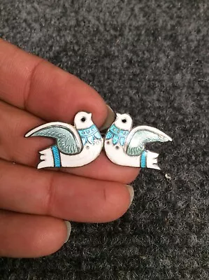 Vtg Margot De Taxco Sterling Silver 925 Birds Enamel Pin Brooch  • $129.99