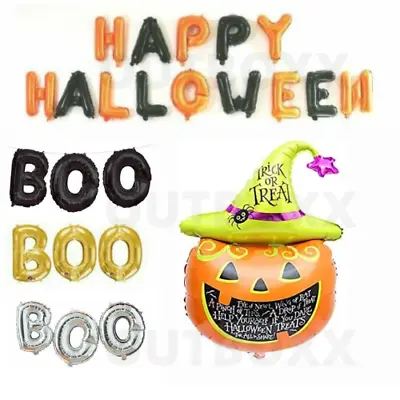 Happy Halloween Foil Balloons Pumpkin Party Decorations Trick Treat Spooky BOO  • $22.09