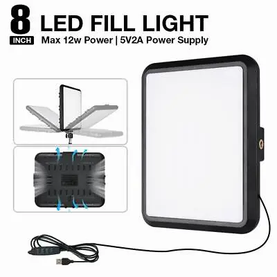 12 Inch/8 Inch Panel LED Video Light Fill Light Photography Lighting For Live • $16.73