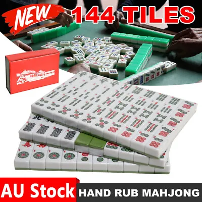 144Tile Chinese Mahjong Set Travel Game Classic Strategy For Kids Families Adult • $43.16