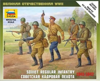 Zvezda 1/72 WWII Soviet Regular Infantry 1941-42 # 6179 - Plastic Model Figures • £6.25