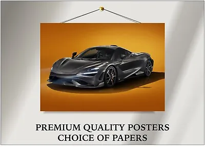 Black McLaren 765LT Super Car Art Large Poster Print Gift A0 A1 A2 A3 A4 • £18.54