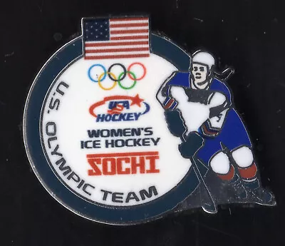 Sochi 2014 Olympic Games Pin. Usa Women's Ice Hockey Team Us Flag.hockey Player • $14.50
