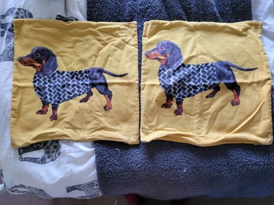£2.99 • Buy Dachshund Cushion Cover X2 16  Square