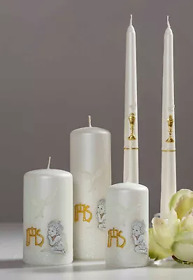 Boy First Holy Communion / Confirmation Candle / Religious Candle - White Pearl • £3.50