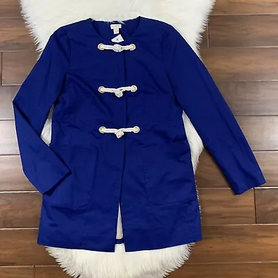 J. Crew Women's Size 8 Blue Toggle Rope Nautical Jacket Coat • $39.32