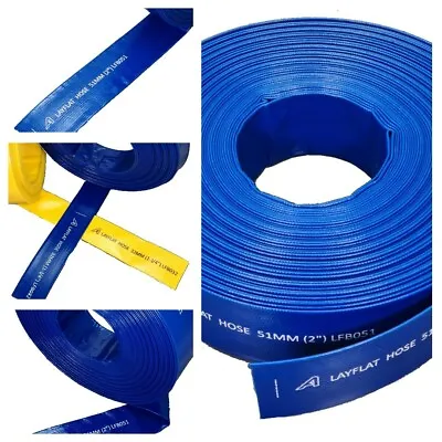 £3.95 • Buy 2  Layflat Hose PVC Water Delivery Discharge Pipe Pump Lay Flat Irrigation 51mm