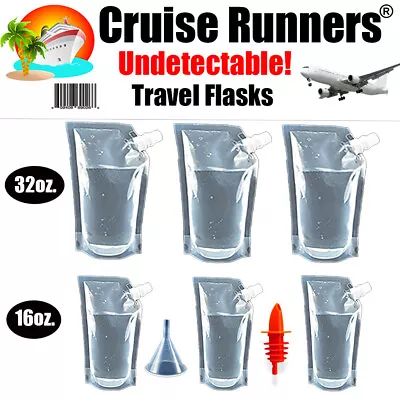 Cruise Ship Flask Kit Rum Runners For Cruise Alcohol Liquor Booze Bags Plastic • $12.98