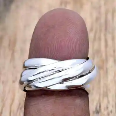 5 Rolling 925 Sterling Silver Band &Meditation Ring Handmade Ring All Size-A-50 • $11.39