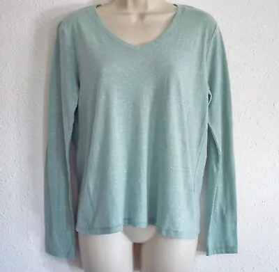 Sonoma The Everyday Tee V-Neck Green Long Sleeve Lightweight Petite Small PS NWT • $4.49
