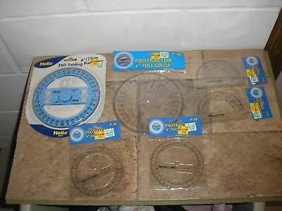 NEW Lot Of 6 Full And Half Circle 6 & 4 Inches Folding Protractors Free SHIP • $19.99