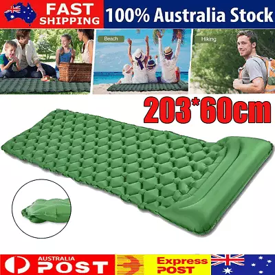 Ultralight Sleeping Mat With Pillow-Compact Inflatable Camping Air Mattress Pad • $26.95