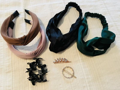 $30 • Buy Knot Twist Headband Lot, Mini Hair Pins, & Crystal Hair Pins Lot! New