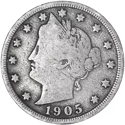 1905 (P) Liberty V Nickel Very Good VG • $3.96