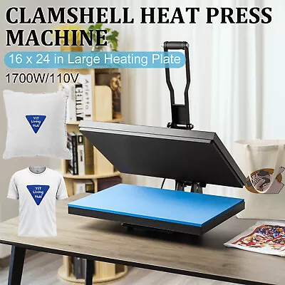 1700W 16 X24'' Clamshell Heat Press Machine Digital Sublimation Transfer T-shirt • $259.90