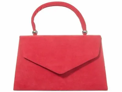 £12.99 • Buy Women's Faux Suede Clutch Bag Top Handle Evening Bag Party Box Handbag Purse Uk