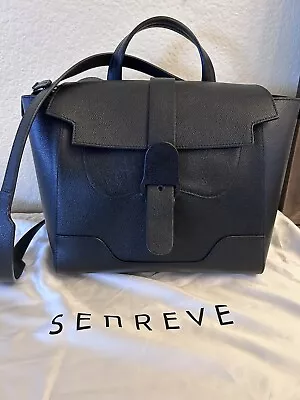 Senreve Maestra Bag (full-size) Pebbled Black Leather Made In Italy Purse • $325