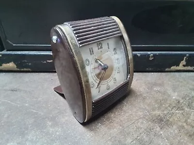 Vintage Westclox Travalarm Wind Up Travel Alarm Clock Roll Top Art Deco *WORKS!* • $25