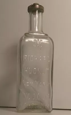 RICHARD HUDNUT NEW YORK 4oz GLASS PERFUME TINCTURE TOILET BOTTLE BRASS CORK CAP  • $20