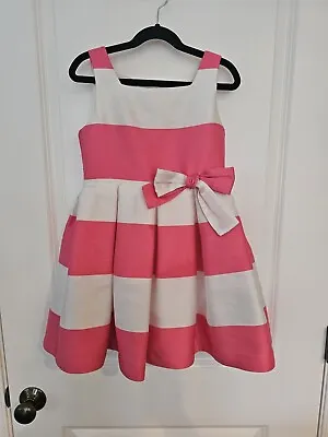 Abel & Lula Mayoral Fuchsia Jaquard Pink Stripe Dress Kids Girls Size 8 • $49.99