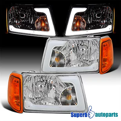 Fits 2001-2011 Ford Ranger Headlights W/ LED Tube Amber Corner Light Left+Right • $111.58