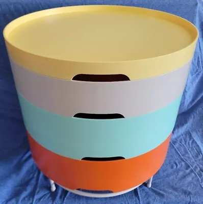 Vintage Ikea PS 2014 Retro Round Colorful Plastic Compartment Storage Side Table • $200