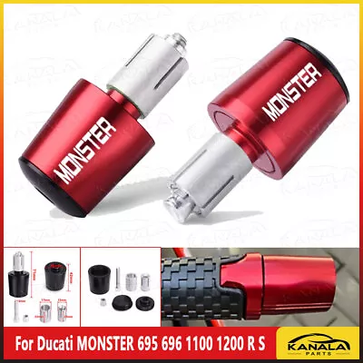 For Ducati MONSTER 695 696 1100 1200 R S Handlebar Grips Handle Bar End Caps • $14.87