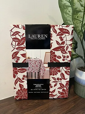 Ralph Lauren Christmas Tablecloth Seats 8-10 Red Berries & Peonies 60 X 104  • £32